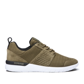 Supra SCISSOR Lave Sneakers Dame Olivengrønne/Svart/Hvite | NO-10648